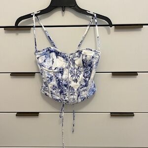 White Fox lace up Bustier